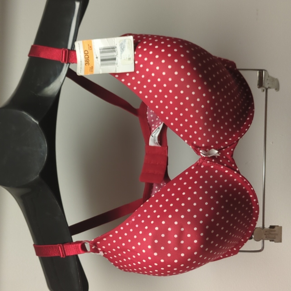 38DD Maidenform Underwire red polka dot bra 79590 One Fab Fit Demi